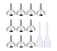 10 minis embudos de metal con 2 pipetas pequeñas para botellas en miniatura, aceites esenciales, bálsamos labiales, para cocinar especias y líquidos