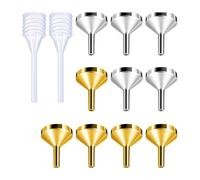 10 minis embudos de metal con 2 pipetas pequeñas para botellas en miniatura, aceites esenciales, bálsamos labiales, para cocinar especias y líquidos