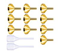 10 minis embudos de metal con 2 pipetas pequeñas para botellas en miniatura, aceites esenciales, bálsamos labiales, para cocinar especias y líquidos