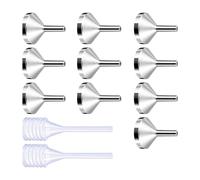 10 Minis Embudos de Metal con 2 Pipetas Pequeñas Para Botellas en Miniatura Aceites Esenciales Bálsamos Labiales Fabricación De Especias De Cocina Líquidos
