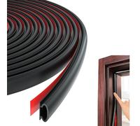 10 mm x 10 mm cinta de sellado autoadhesiva de goma para puertas de ventanas, junta en gabinetes, puertas de coche, caucho, anticolisión, antiruido/resistente al agua, a prueba de polvo, 6 m (Negro)