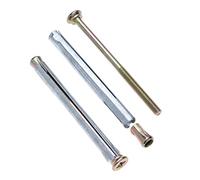 10 mm x 202 mm Anclaje de Marco Metálico, Anclajes de Perno de Expansión, Tornillo Pozi con Taco de Pared de Expansión para la Instalación de Puertas y Ventanas de Metal, Plástico y Madera (5 pcs)