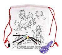 10 Mochilas para Colorear | 10 Bolsas Individuales con 5 Ceras de Colores y Globo | Regalo niños Fiestas y cumpleaños (Cuento)