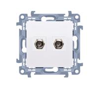 10 MÓDULO ENCHUFE BLANCO 2X TV TIPO F 10 CASF2.01/11