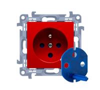 Kontakt-Simon CGD1.01/22 - Toma de Corriente (plástico, IP20, 250 V, 77 mm, 37 mm), Color Rojo