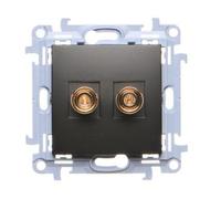 10 MÓDULO NEGRO MATE CONECTOR ALTAVOZ HIFI 1X CGL2.01/49
