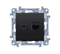 Caja de antena tipo F + RJ45 cat.5e Simon 10 CASFRJ455.01/49