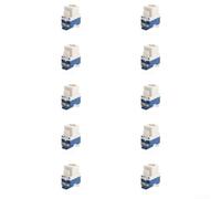 10 módulos de red Cat6 sin herramientas, giratorios 180°, Gigabit Ethernet para RJ45 hembra para centro de datos T568A/B azul