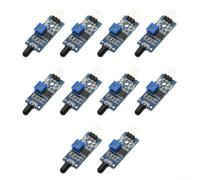 10 módulos de sensor de fuente de fuego con detección de gran angular de 60 grados y alta sensibilidad a las fuentes de luz de llama e IR (3 cables)