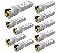 10 módulos transceptores de cobre 10GBASE-T SFP+ RJ45, multivelocidad 1.25G/2.5G/5G/10G hasta 30m - Compatible con TP-Link, Cisco SFP-10G-T-S, Ubiquiti UF-RJ45-10G, Netgear, Broadcom, Mikrotik y más