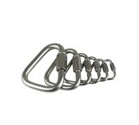 10 mosquetones de acero inoxidable con cierre rápido y tuerca de tornillo, gancho de cadena triangular for remolque, columpio, hamacas y cable.(M3.5)