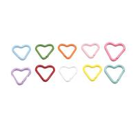 10 mosquetones de aleación con forma de corazón con forma de corazón, mosquetón de bloqueo de seguridad para llevar mochilas de transporte diario, clip de accesorios