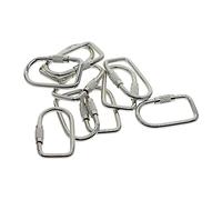 10 Mosquetones de Bloqueo, 3.7cm x 2.2cm (1.46" x 0.87"), Clip Gancho Metálico para Llaveros, Etiquetas de Perro, Bolsas y Mochilas