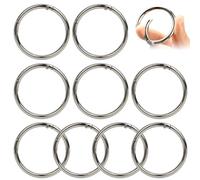 10 mosquetones redondos, mosquetones redondos, mosquetones redondos, mosquetones para bolsos, llaveros grandes, anillo de mosquetón, anillo grande, mosquetón redondo, 50 mm, plata