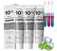 10% Nano-Hydroxyapatite Toothpaste,Natural Fluoride Free Toothpaste,For Enamel Protection And Tooth Strengthening,Fresh Breath,Gentle And Formula,Daily Protection. (3Pcs, 4 * 4 * 17)