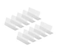 10 o 15 soportes de exhibición acrílicos de 4 x 10 cm para etiquetas, tarjetas de visita y carteles, soporte de mesa transparente (10 piezas)