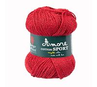 10 Ovillos de Algodón, Hilo para tejer a crochet (Escarlata 18), 50g x 125 mt, Para Ganchillo y Agujas de Tejer, Para Tejer DIY, Hilos de Ganchillo y Agujas, Made in Italy, BORGO DE’ PAZZI FIRENZE