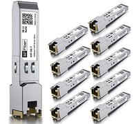 10 Pack,1000BASE-T SFP Transceptor, a RJ45,1.25G Cobre a Ethernet módulo Compatible con Cisco GLC-T/SFP-GE-T,MA-SFP-1GB-TX,Ubiquiti UniFi UF-RJ45-1G,Mikrotik S-RJ01,Netgear AGM734...
