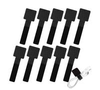 10 Pack Adhesive Cable - Adjustable Hook And Loop Cord Management Straps | Multi-Purpose Wire Ties & Lead Tidy For Office Desk, Home PC, TV & Games Console