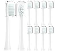 10 Pack Compatible con My Variations el cepillo de dientes eléctrico Cabezales de cepillos de repuesto, para My Variations el cepillo de dientes eléctrico con funda protectora (blanco, medium)