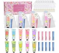 10 Pack Crema de Manos con Bálsamo Labial -Crema para manos secas y agrietadas, Formula ad Assorbimento Rapido con Balsamo Labbra, Regalo Ideale per Donna e Compleanno