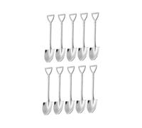 10 Pack Dessert Spoon 6 Inch Shovel Shape Stainless Steel Spoons Ice Cream Fruit Spoon for Home Kitchen