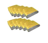 10 Pack Emergency Folding Blankets - Silver & Golden Thermal Survival Blankets (210x160cm) for Outdoor, Camping, & Safety Use