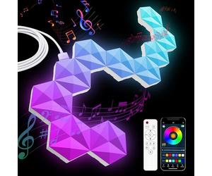 10 Pack Hexagon LED Wandleuchte Gaming Wandleuchte 9.2cm Hexagon Led Panel, RGB Smart LED Hexágono, Gaming Wand Licht Musik Sync, Wandbeleuchtung für Gamer Room