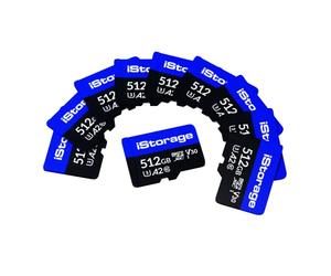 10 Pack iStorage microSD Card 512GB | Encrypt Data stored on iStorage microSD Cards Using datAshur SD USB Flash Drive | Compatible with datAshur SD Drives Only