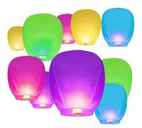 10 Pack Linternas Chinas del Cielo, Farolillos Voladores, Linternas de Papel Voladoras, Luces Brillantes Voladoras de Estilo Tradicional, Utilizadas para Cumpleaños, Fiestas,San Valentín, Bodas,Navida