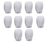 10 Pack Linternas Chinas del Cielo, Farolillos Voladores, Linternas de Papel Voladoras, Luces Brillantes Voladoras de Estilo Tradicional, Utilizadas para Cumpleaños, Fiestas,San Valentín, Bodas-Blanco