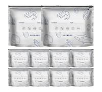 - 10 Pack Reusable Aluminum Foil Freezer Bags | Heavy-Duty Leak-Proof Sealable Food Pouches for Meat, Seafood and Vegetables with Smell-Proof Shielding & 1 Gallon Storage Capacity