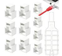 10-pack RJ45 Network Cable Locks With 1 Key | Ethernet Port Blocker, ABS Patch Cord Security Clip For Ethernet Ports, Network Jack Lock, Key Access System, For Router Server Laptop