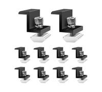 10 Pack Solar Panel Brackets, 30mm End Clamp, Black, Solar Panel Fixing, Z Bracket, Adjustable Clamp, Solar Panel Bracket for Photovoltaic PV