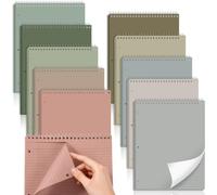 10 Packs 8.5 x 11 inch Top Spiral Notebook with 3 Hole Punched Legal Pads 40 Sheets College Ruled Notepad Hard Cardboard Paper Wirebound Pads for Business School Office Home Supplies (Morandi)