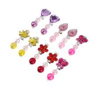 10 Pairs 's Clip Toddler Dress up Ear Pendants Little Girls Jewelry for Play Earrings Girl Child Resin Tassel Pretend