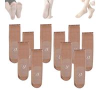 10 Pairs Women's Sheer Ankle Nylon Socks, No Show Socks Womens, Non-slip and Invisible Crystal Silk Sock (Brown*10PCS)