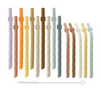 10 Pajitas Rectas Y 5 Pajitas Acodadas Con 1 Cepillo Para Pajitas, Pajitas Reutilizables, Pajitas Suaves Y Duraderas, Pajitas Para Beber