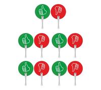 10 palas de subasta con el pulgar hacia arriba y hacia abajo, pala falsa verdadera para la escuela