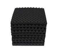 10 paneles acústicos autoadhesivos de espuma acústica para habitaciones de piano, salas de batería, estudios de grabación, KTV, bares, salas de música, cines, 50 x 50 cm (negro)