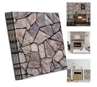 10 paneles de pared 3D con aspecto de piedra, autoadhesivos, 30 x 30 cm, revestimiento de pared efecto piedra, resistentes al agua, PVC 3D, para decoración de paredes interiores, salón, cocina