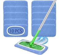 10 paños secos para mopa Swiffer húmedos, lavables para toallitas húmedas Swiffer, para toallitas Swiffer, para Swiffer en húmedo/seco, limpiar rápidamente las manchas del suelo (sin mopa de suelo)