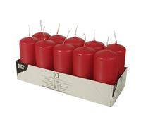 10 PAPSTAR Stumpenkerzen rot NUEVO