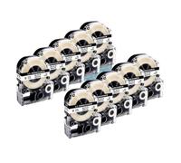 10 Paquete de Etiquetas Blancas de 9 mm compatibles con Fabricantes de Etiquetas Kingjim y LW-300 LW-400 LW-K400