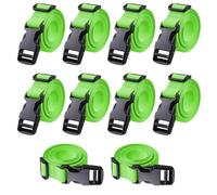 10 paquetes, 2,5 cm de ancho, con hebilla de liberación rápida, correas de nylon ajustables, para camping, equipaje, mochila, bicicleta, cinturón de carga, 200 cm de longitud, para deportes al aire