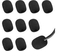 10 paquetes de almohadillas de espuma para micrófono de espuma, protector de micrófono, miniparabrisas, cubiertas de espuma, protección para nuevos regalos de trabajo (negro)
