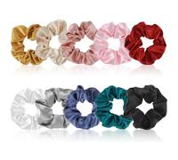 10 paquetes de coleteros de satén de seda para mujeres y niñas, bandas elásticas para el cabello, soporte para cola de caballo, accesorios suaves para el cabello, antideslizantes, no dañan el cabello,