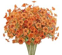10 paquetes de flores artificiales de otoño para interiores y exteriores, macetas colgantes que no se decoloran, plantas de otoño sintéticas, Acción de Gracias, hogar, jardín, chimenea, decoración