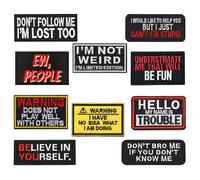 10 parches bordados BELIEVE IN YOURSELF-HOOK LOOP, frases humorísticas para suministros, bolsas tácticas, mochilas, ropa, gorra de béisbol, zapatos, camisetas, vaqueros, chaquetas