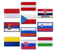 10 parches bordados con gancho de loop, Indonesia Austria, Ucrania, Rusia, Eslovaquia, Hungría, parches de bandera compatibles con para vaqueros, chaquetas, gorra de béisbol, chaleco, mochilas, ropa